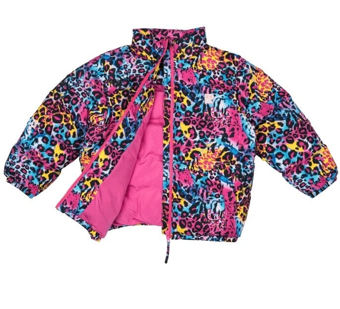 ROCK YOUR BABY BLUE MIAMI LEOPARD PUFF PADDED JACKET WITH LINING Prairie Fox 