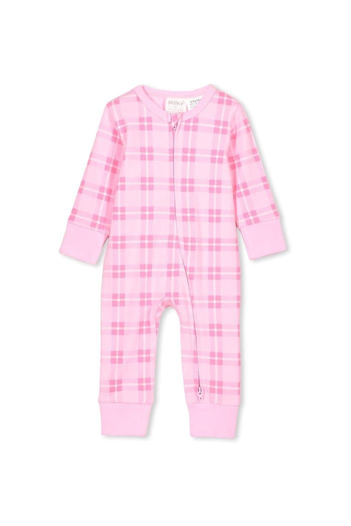 Check Romper - Candy Pink (Milky Baby) Rompers Milky 