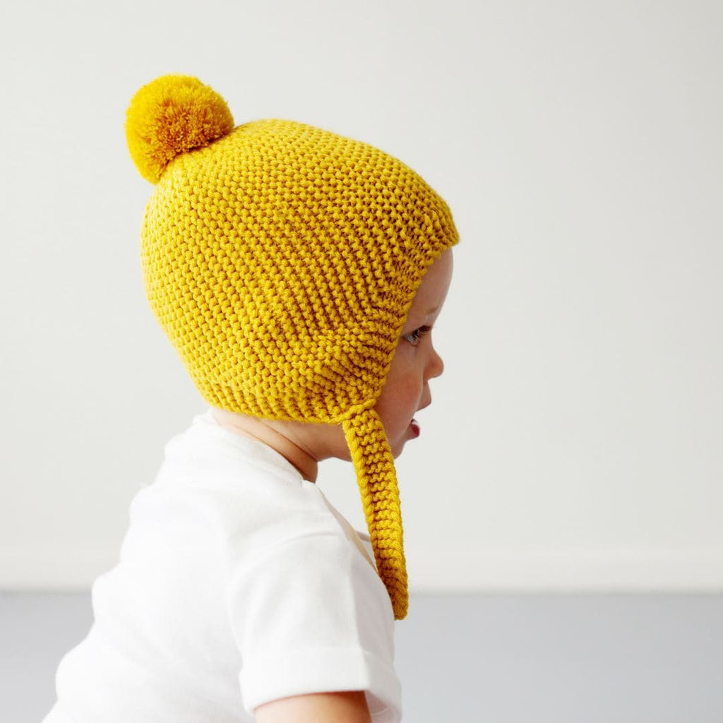 Citrine Merino Wool Hat with Pompoms Beanies Le Edit 