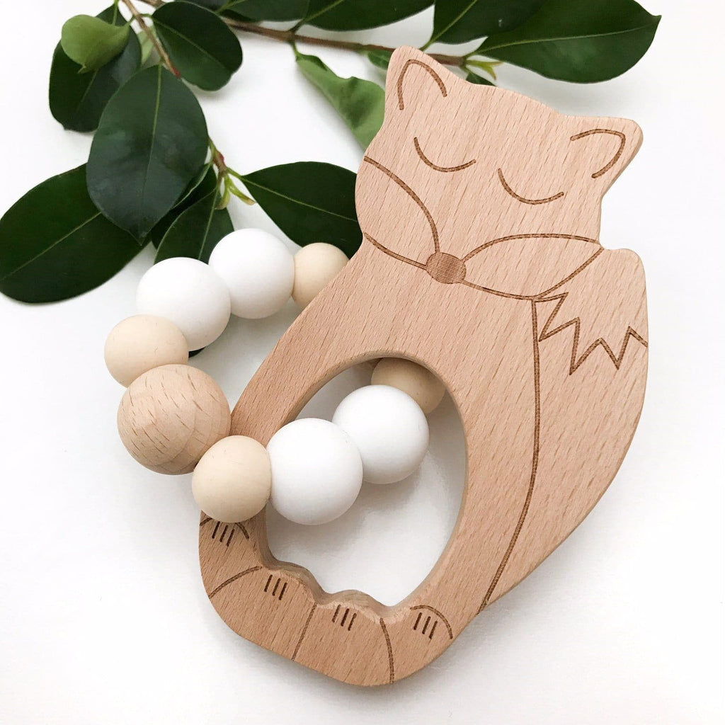FOX Silicone and Beech Teether