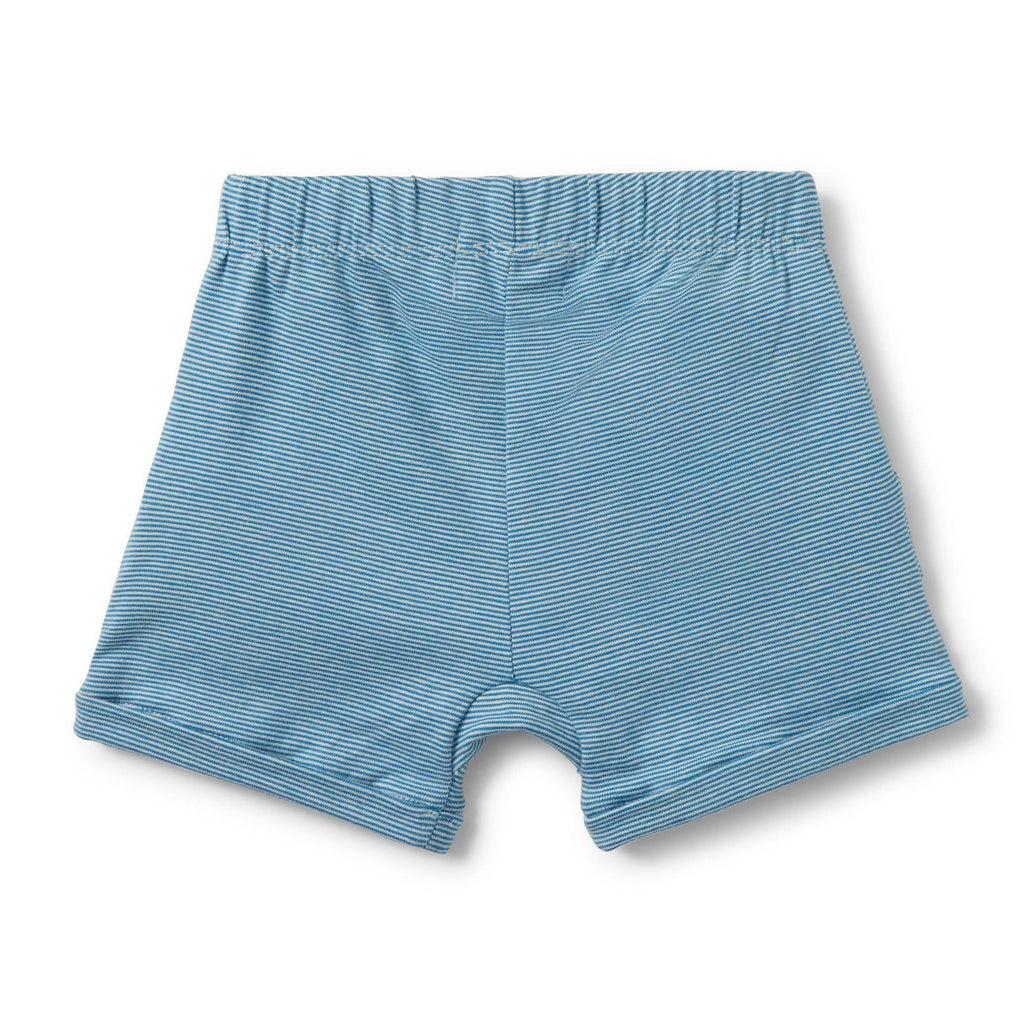 Wilson and Frenchy Mediterranean Blue Stripe Ruffle Pocket Shorts