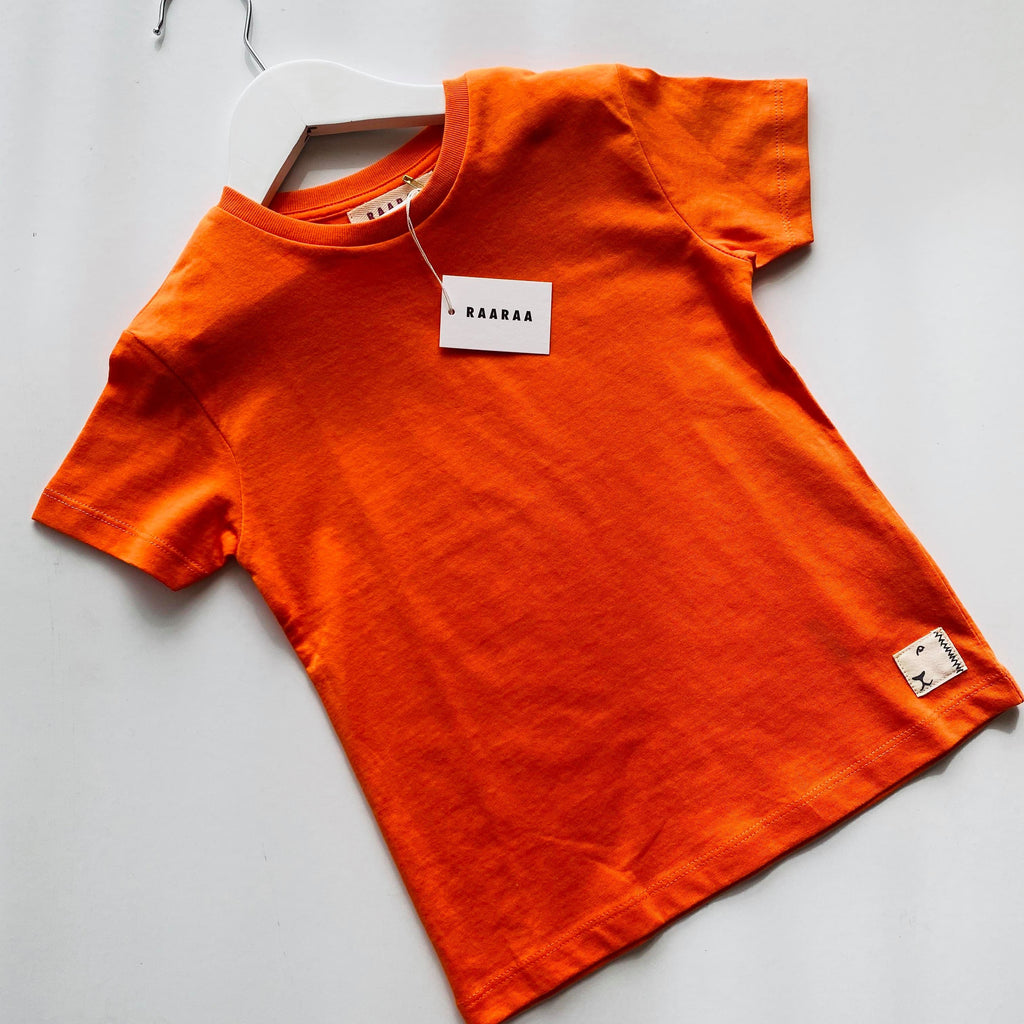 Organic Cotton Classic Fit Clyde Tee - Orange T-Shirts RAARAA Kids 