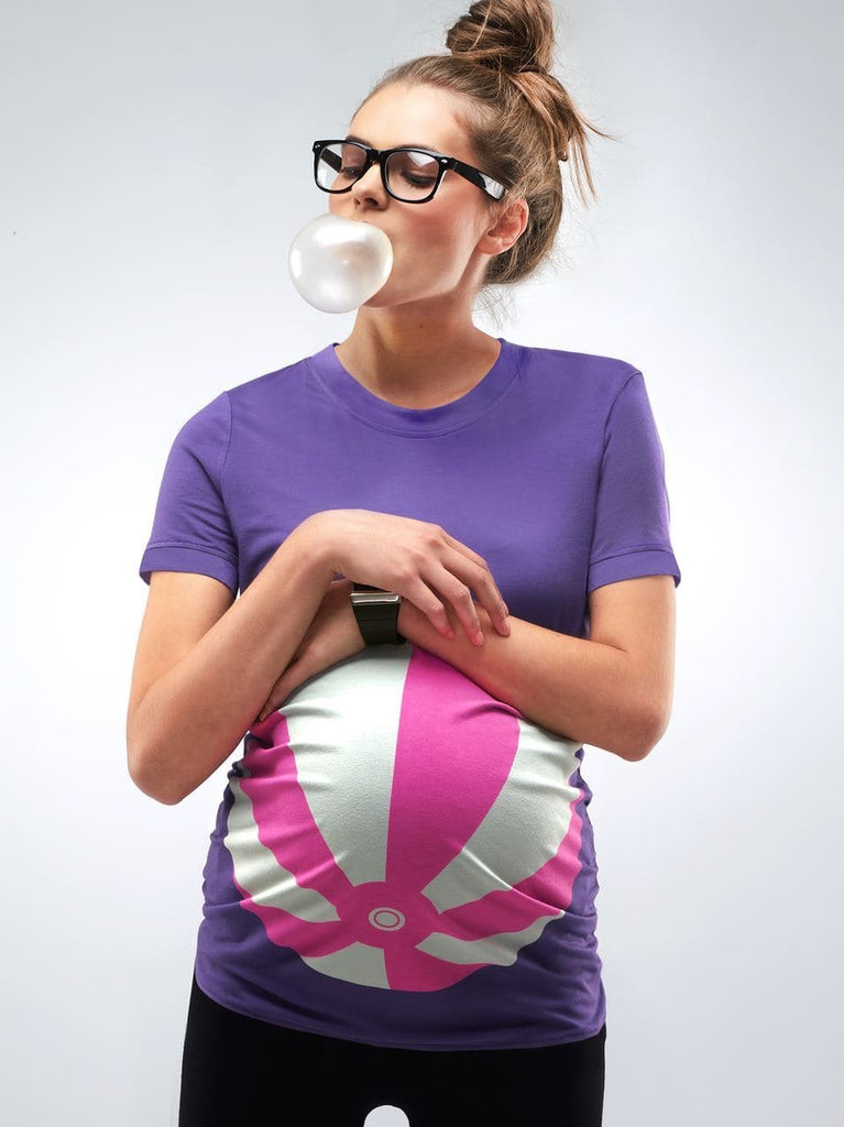 Purple Beach Ball Maternity T-Shirt