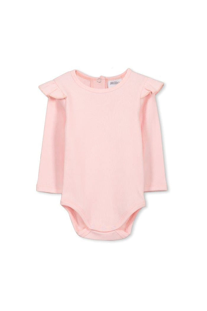 Rib Bubbysuit - Pastel Pink (Milky Baby) Bodysuits Milky 