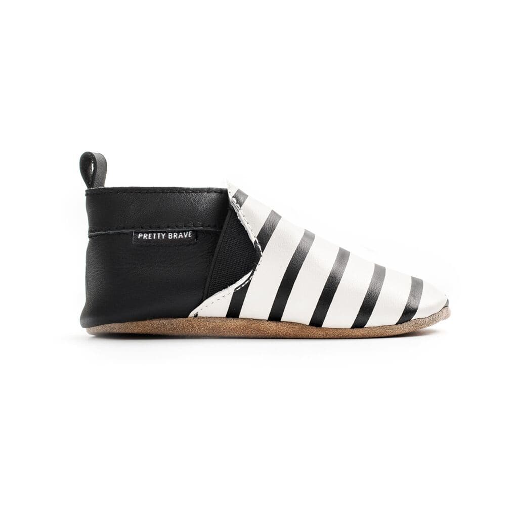 Slip-On - Black & White Stripe Shoes Pretty Brave 
