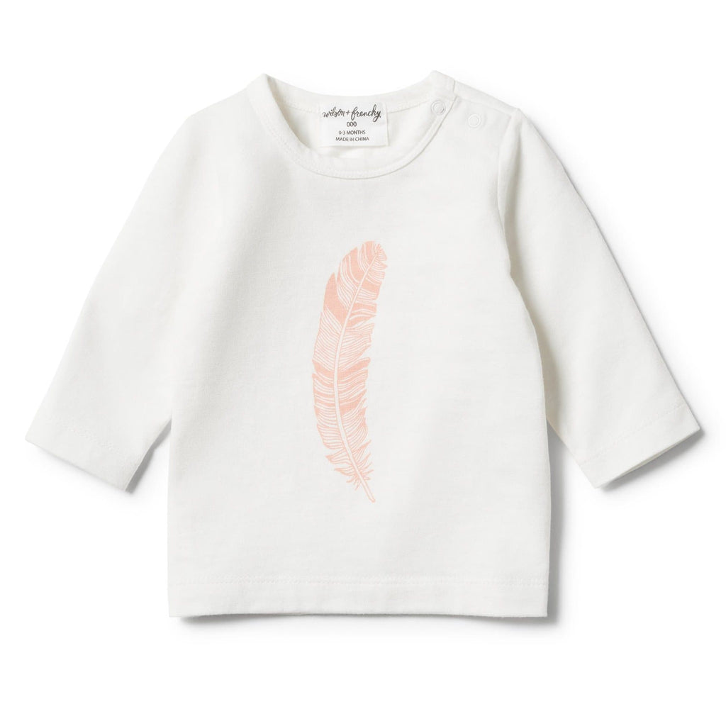 Wilson and Frenchy Strawberry Feather Long Sleeve Top