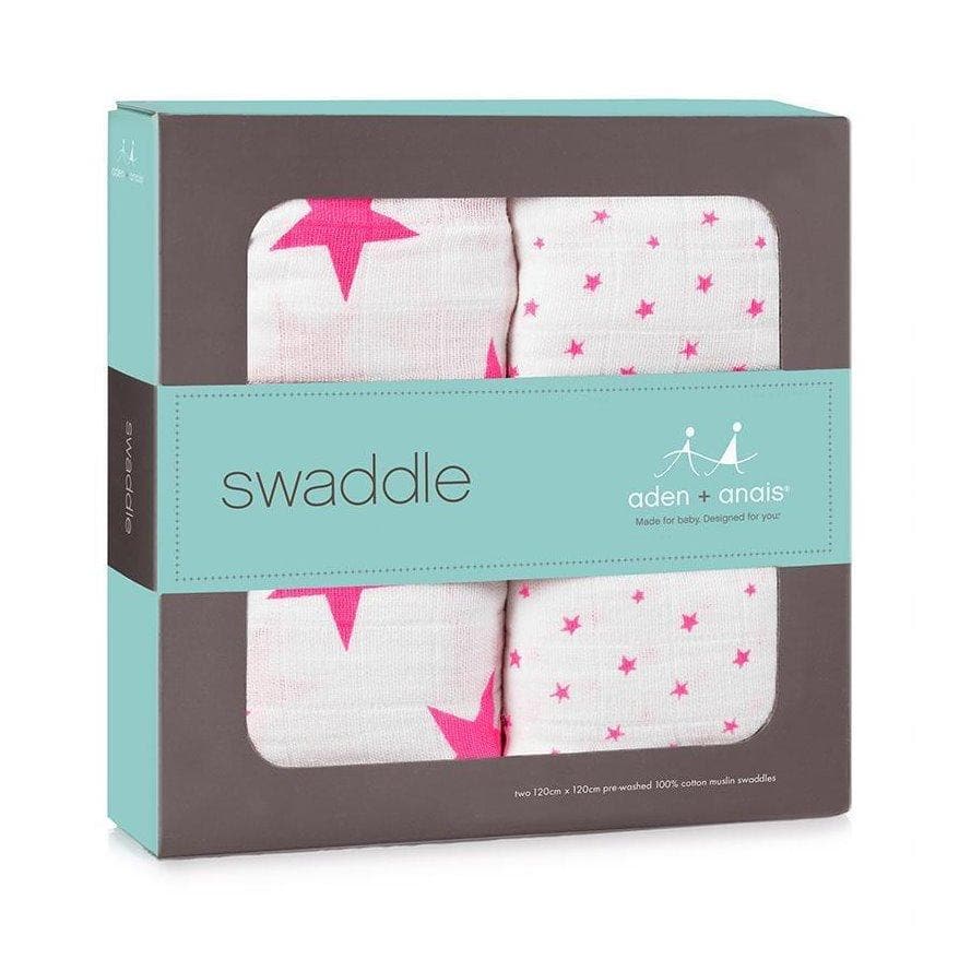 Aden + Anais Swaddles - Fluro Pink 2 Pack
