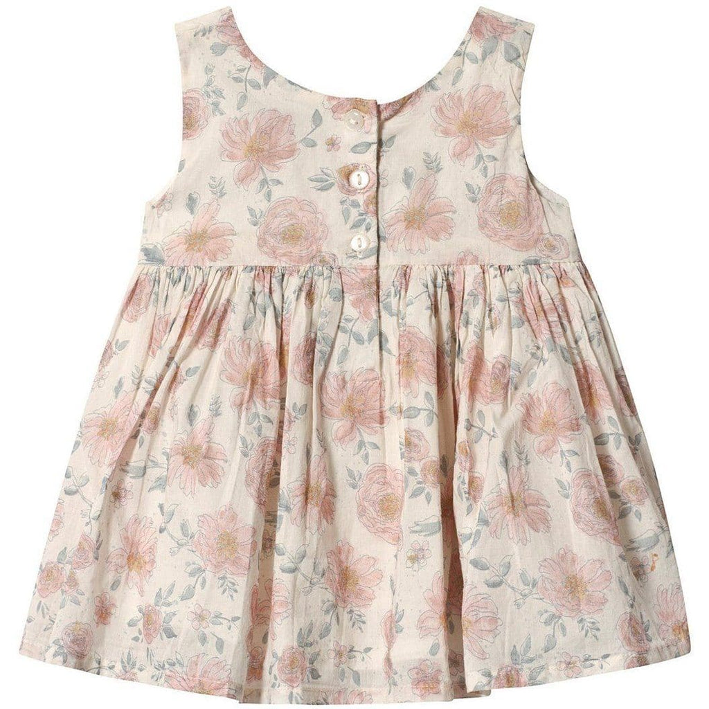 Wheat Wrinkles Pinafore - Ivory Floral